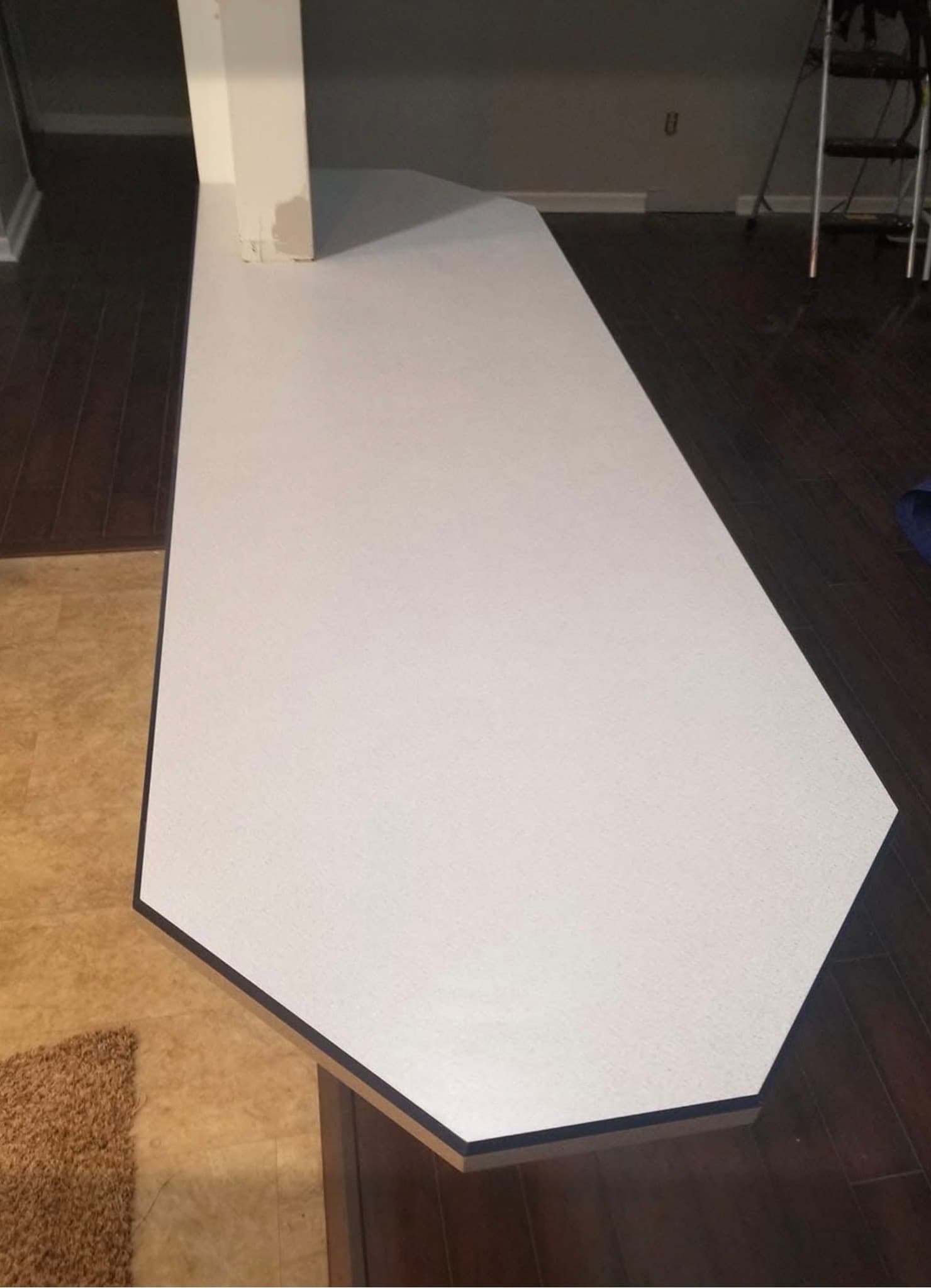 Bar countertop before epoxy